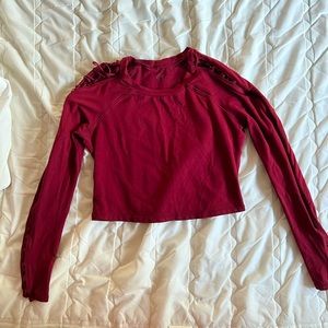 Alo yoga womens medium workout crop top maroon color